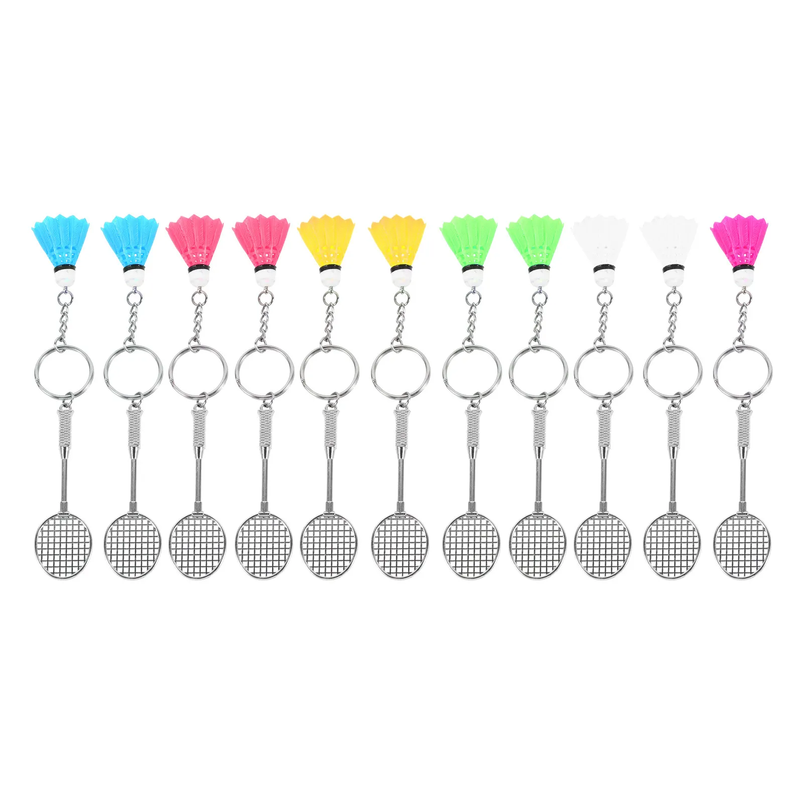 11Pcs Badminton Themed Keychains Miniature Pendant for Player Gifts Birthday Souvenirs Sports Event Favors Portable Compact