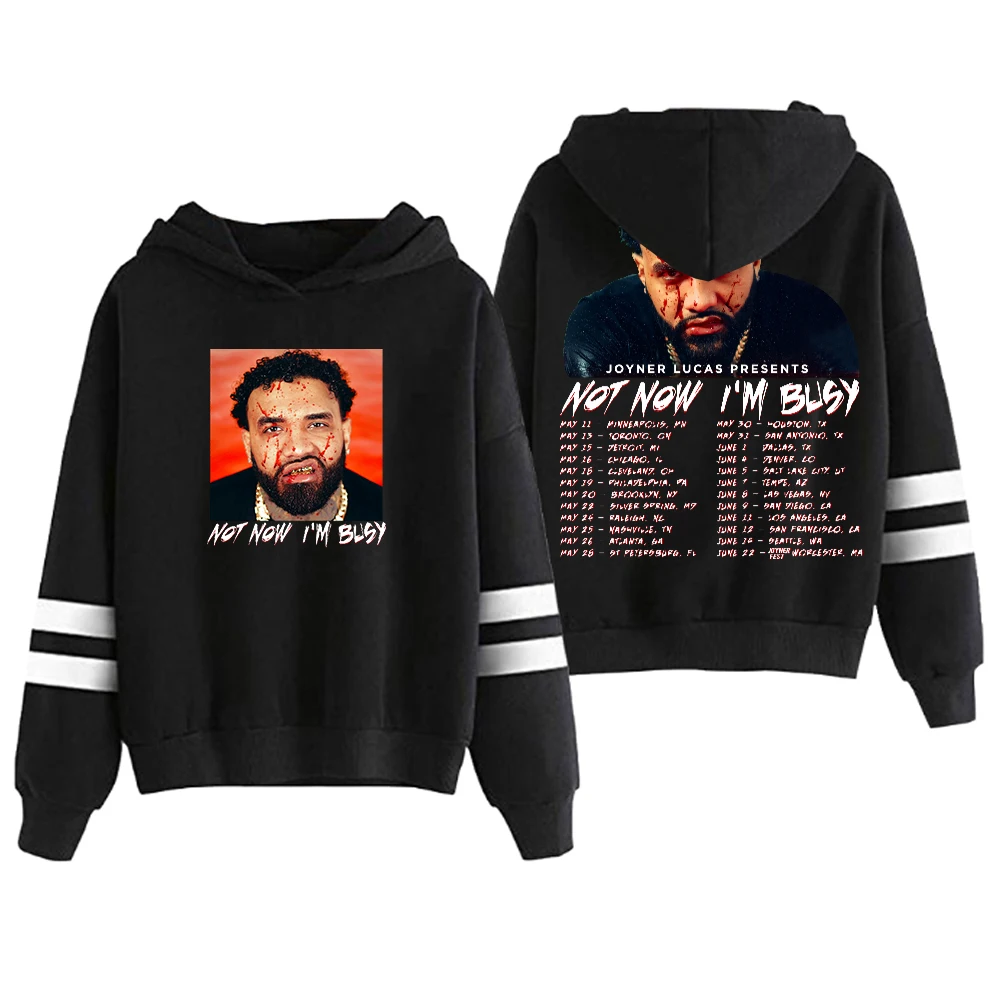 

Joyner Lucas Not Now I'm Busy Tour Hoodie Pocketless Parallel Bars Sleeve Streetwear Women Men Hooded Sweatshirt Hip Hop Clothes