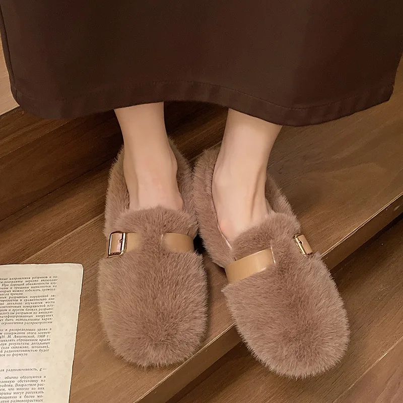 2024 New Winter Woolen Shoes for Women To Wear Outside, Bean Shoes Are Warm, Fashionable, Lightweight, and Comfortable