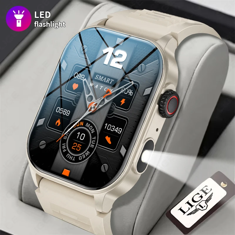 

LIGE Smartwatch Men 2.01" Screen Health Monitoring Watches IP68 Waterproof Sports Fitness Smart Watch For Men Women Reloj Hombre