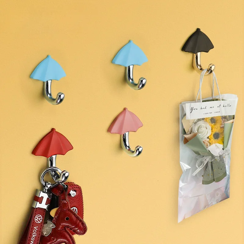 1Pcs Colorful Modern Creativity Umbrella Wall Hook Key Hair Pin Holder Organizer Decorative Organizer Wholesale Home Accessories