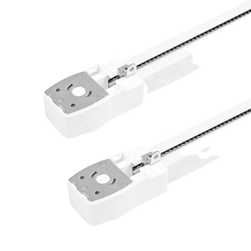 KYOK White L-Shape Motorized Curtain Track Easy to Install Motor and Track with Curved Design for Home or Office