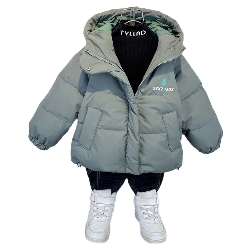 Veste à capuche en coton pour garçons, coupe-vent, vêtements de sport épais, chaud, cadeau de Noël, hiver, automne, 2024