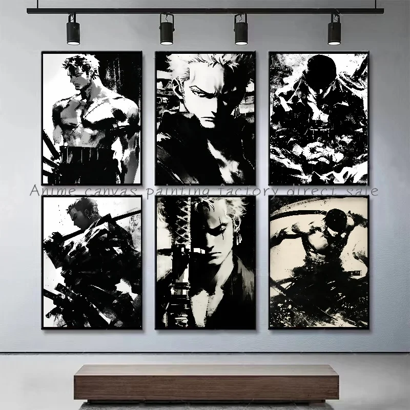 Famous Anime One Piece Luffy Poster Printing Canvas Painting Simple Style Home Bedroom Bar Door Art Wall Painting Decoration