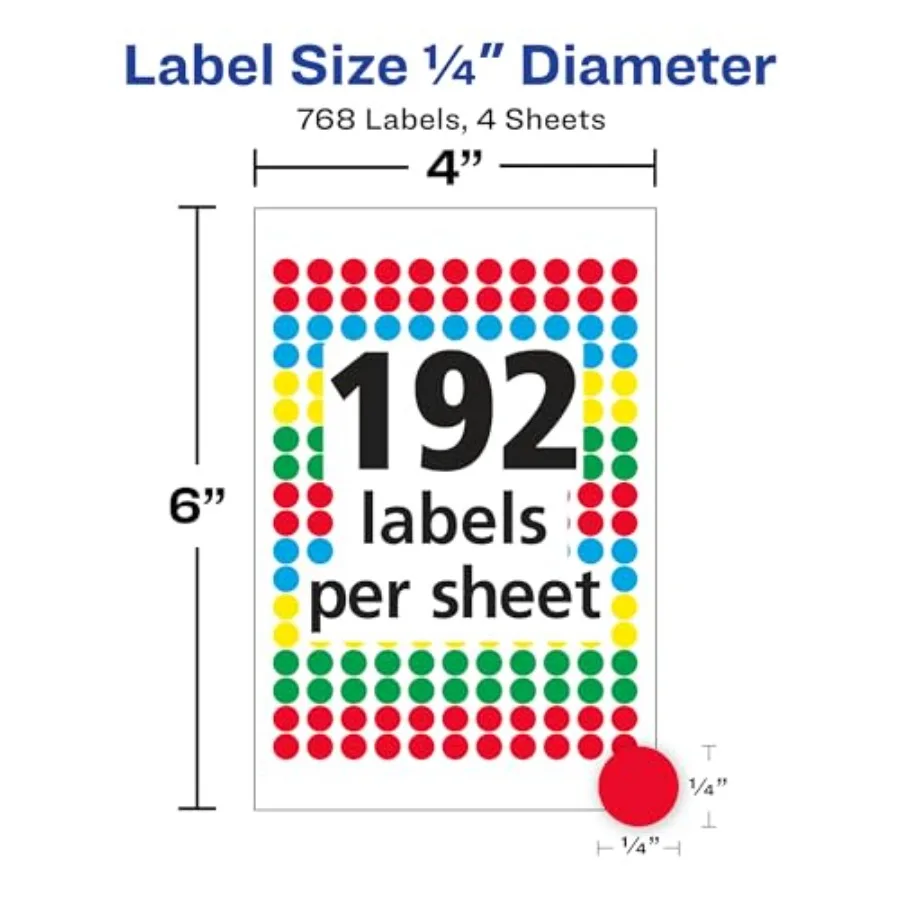 Limited-time special offer Color-Coding Removable Labels, /4 Inch Round Labels, Assorted Colors, Non-Printable, 760 Dot Sticker - Image 3