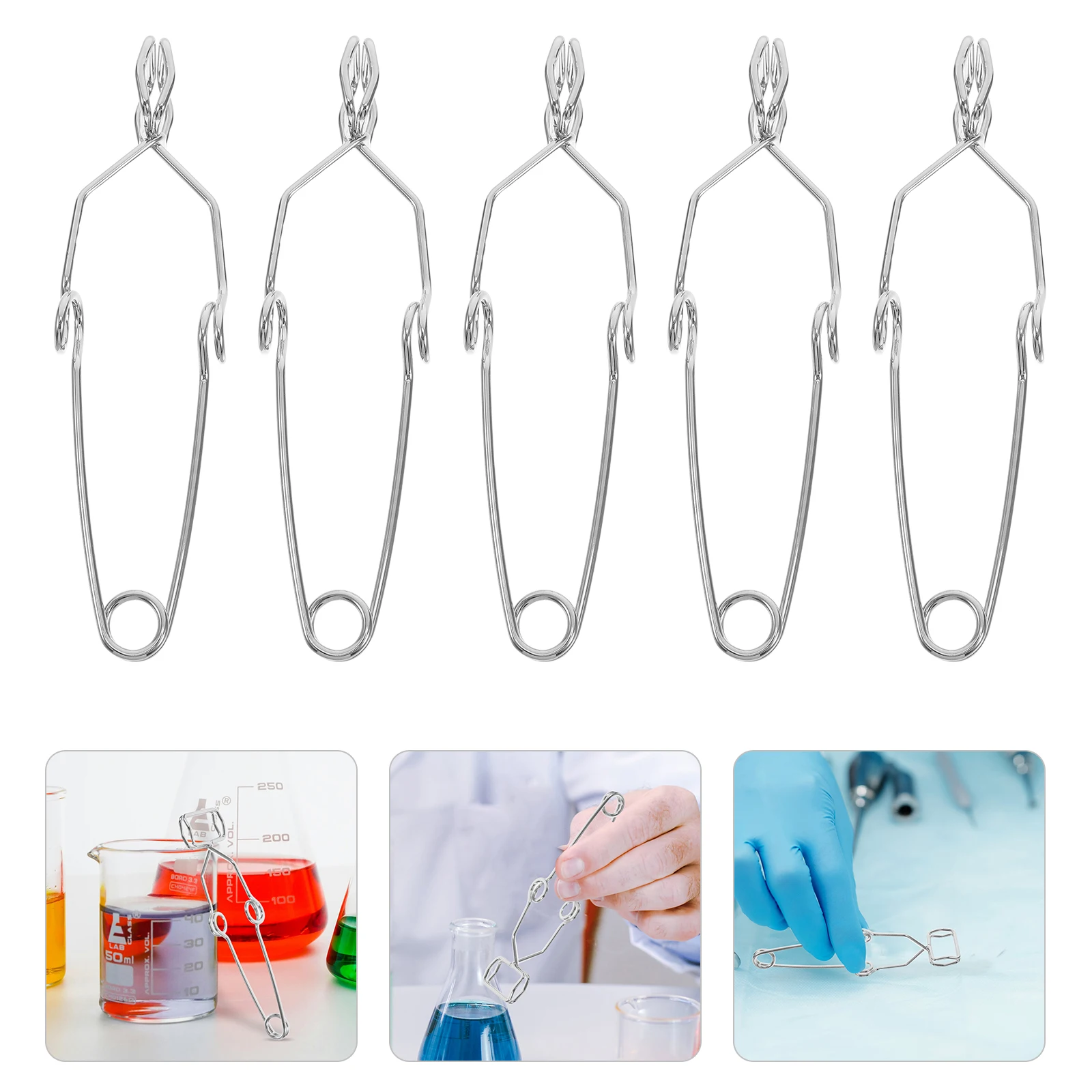 

10pcs Laboratory Metal Test Tube Clamps Steel Springloaded Universal Fit Lab Equipment Clamp Stand Support Holder For
