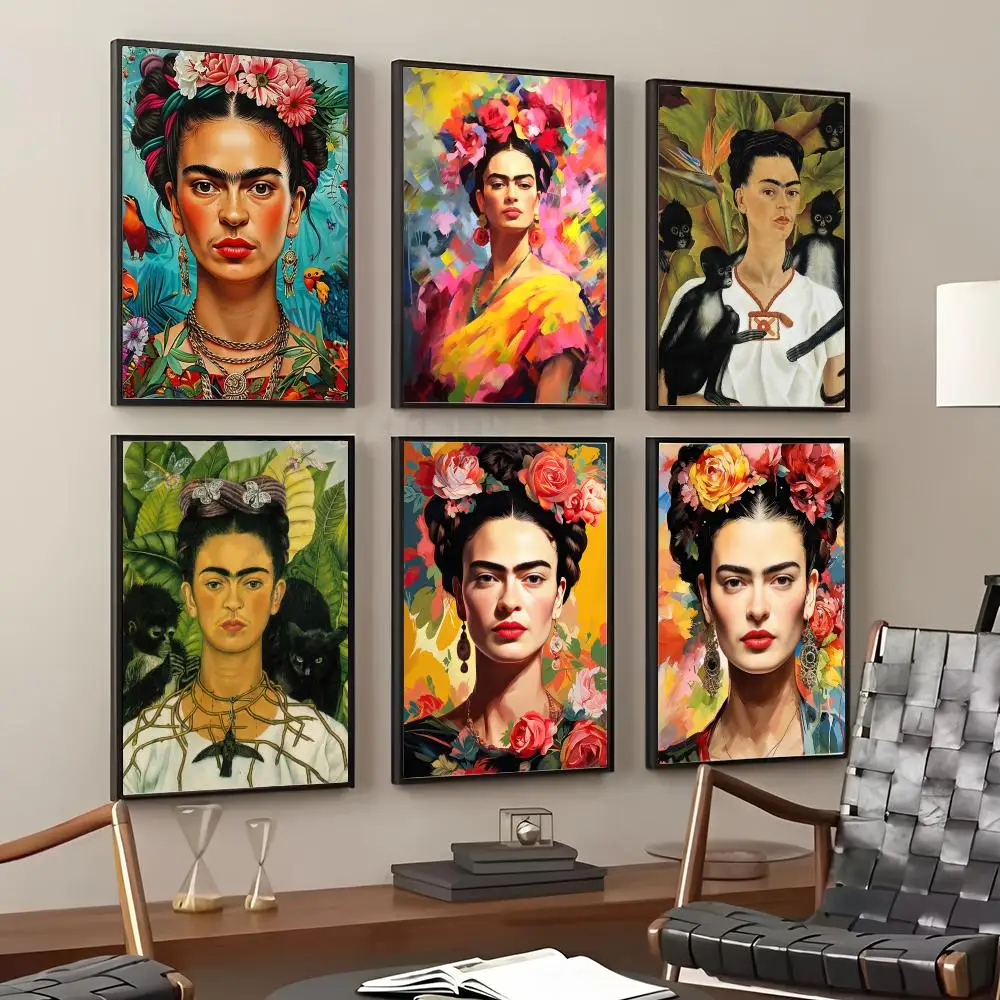 F-Frida Kahlo Painting Calligraphy Cotton Canvas Wall Art Poster Quality Decor Painting for Living Room Home Decor