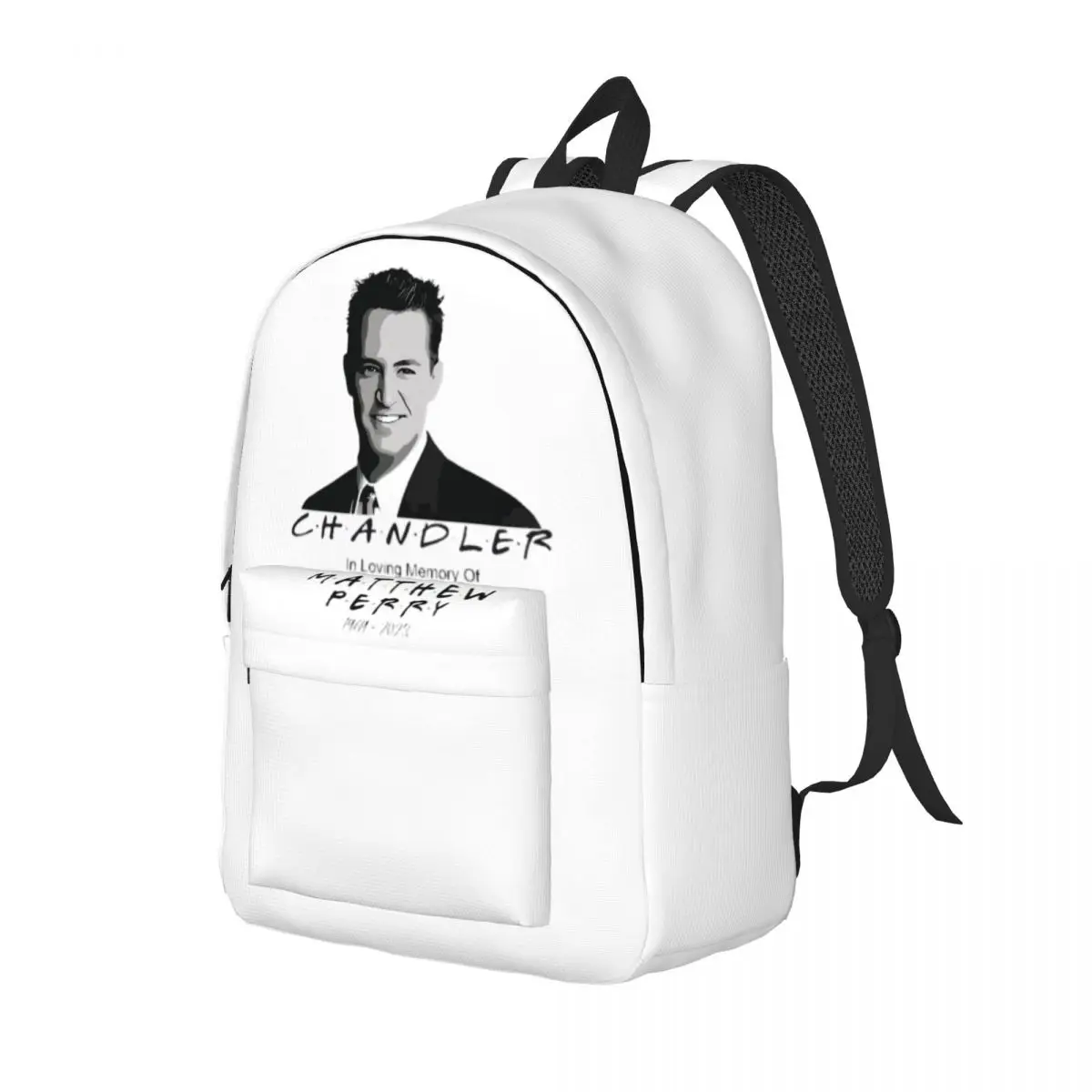 Chandler Bing Memoriam Matthew Perry Backpack for Men Women Cool Student Business Daypack Laptop Computer Canvas Bags Outdoor