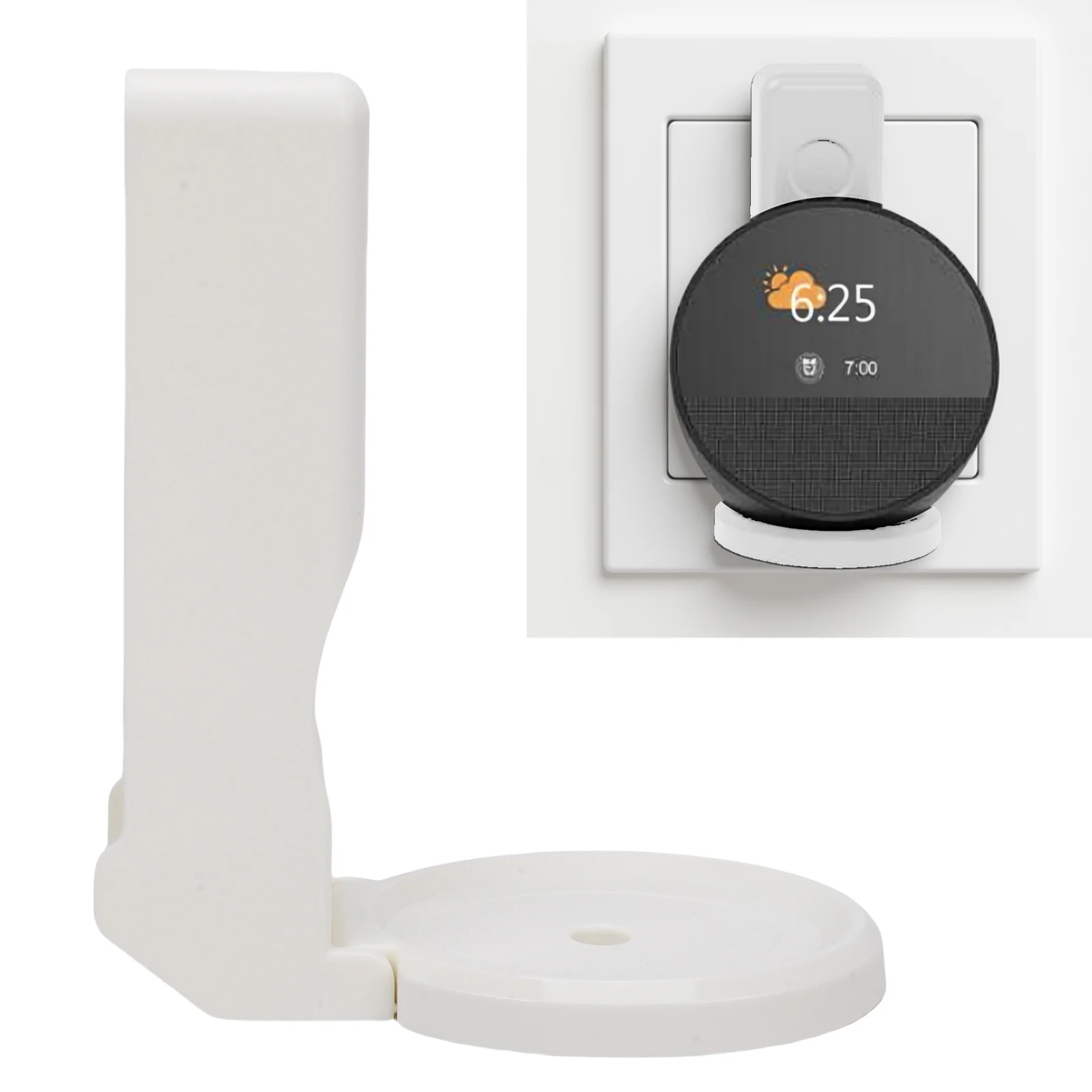 Estante de pared para altavoz inteligente, soporte de montaje en pared apto para Echo Dot 4 5, altavoz inteligente ABS, soporte de pared para altavoz inteligente que ahorra espacio para el hogar
