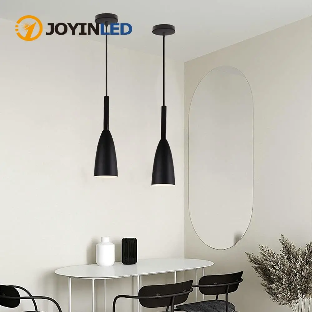 

2 шт. скандинавские люстры E26/E27, черный металлический потолочный светильник, современный светодиодный подвесной светильник, подвесной светильник для кухни, декора гостиной