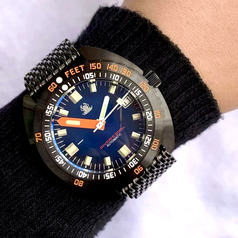 Imagem -06 - Tactical Frog Pvd Sub 300t Assista Nh35 Movimento 44 mm Sapphire Cristal Relógio de Pulso Mecânico Automático Mergulho 20bar Luminoso dos Homens