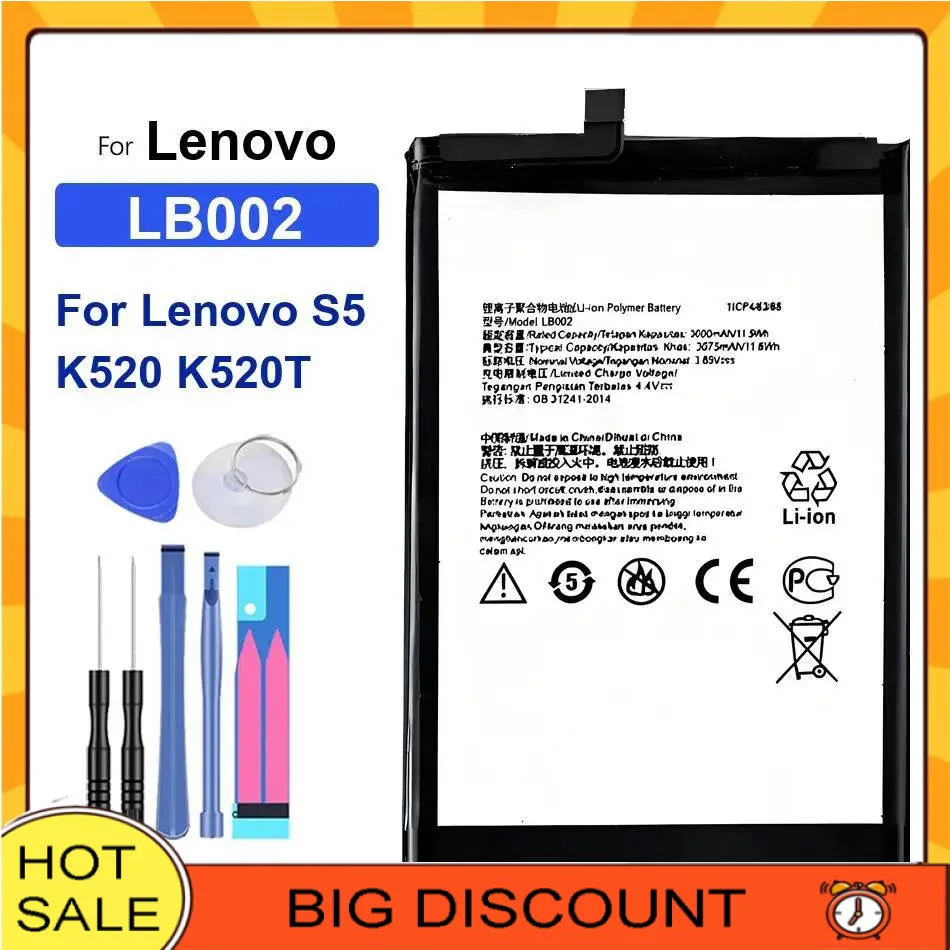 

Mobile Phone Battery Long-Lasting Performance BL298 LB002 3000-3500Mah For Lenovo S5 K520 Pro