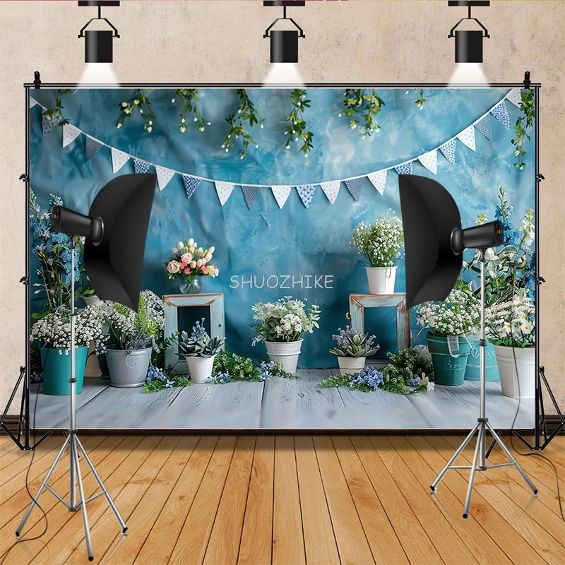 Hot air balloon Happy Birthday Photography Background Football Floral Arch Rocket Soccer Baby Party Carrots Backdrops FB-10