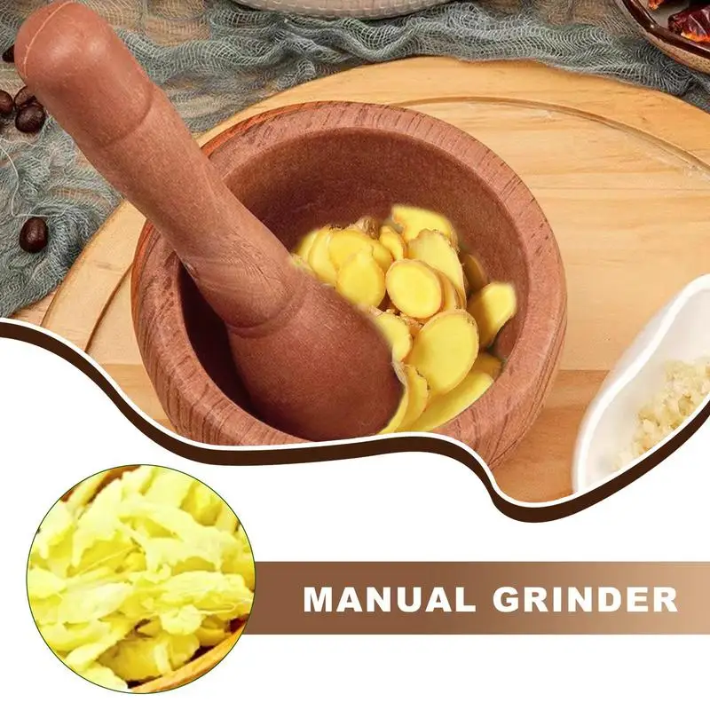

Manual Food Grinder Bowl Mashing Medicine Seasoning Tools Household Pressing Pounding Grinder Bowl Crusher