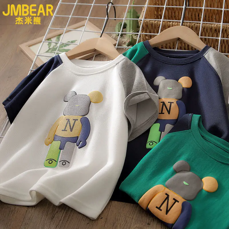 Children's wear boys summer wear short sleeve T-shirt handsome middle and older children' T-shirt 8 boys cartoon half sleeve top