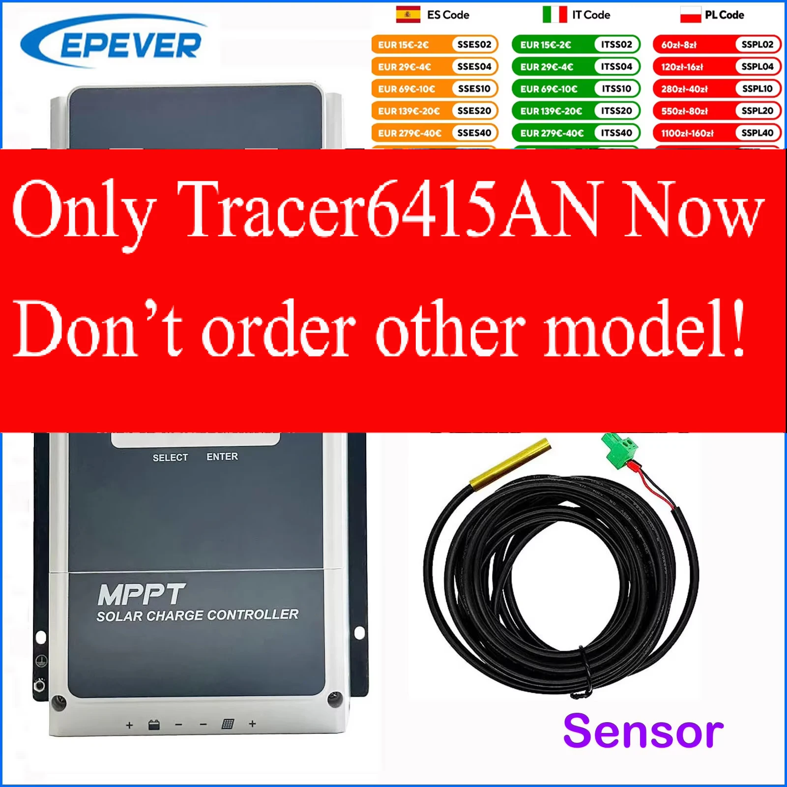 Contrôleur de charge solaire MPPT EPEVER 50A 60A 80A 100A 12V 24V 36V 48V auto, entrée max PV VOC 150V