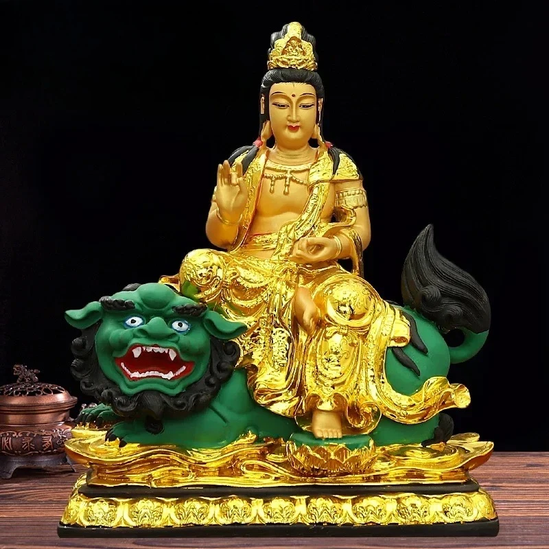 1PCS resin fiberglass 12 inch Bodhisattva Buddha statue household temple feng shui ornaments