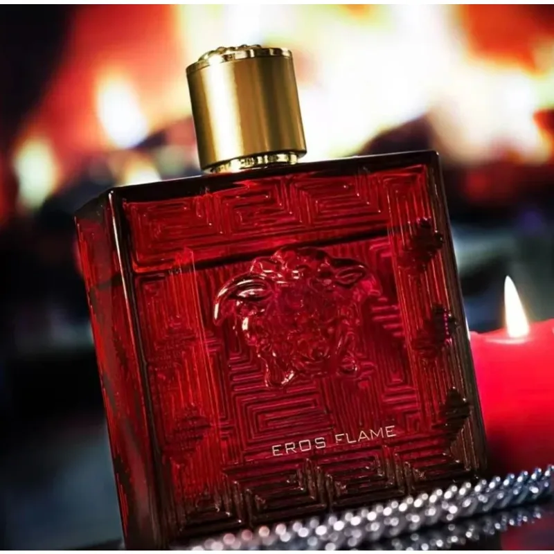 100 مللي Eros Flame Men Eau De Parfum Spray Tester Woody Notes مغطاة أو مكشوفة، عبوة عشوائية دقيقة