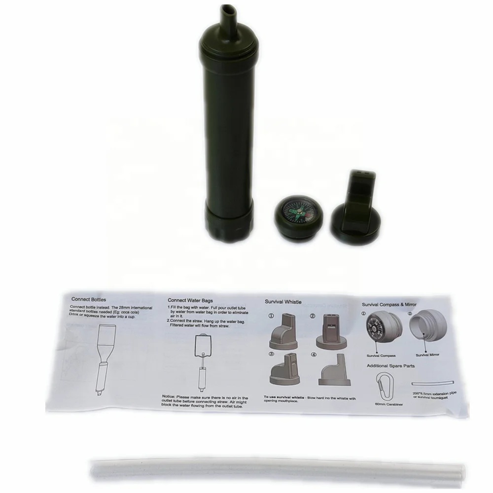 Dropshipping Professional Outdoor Survival Adventure Emergency Versatile Portable Water Filter Straw