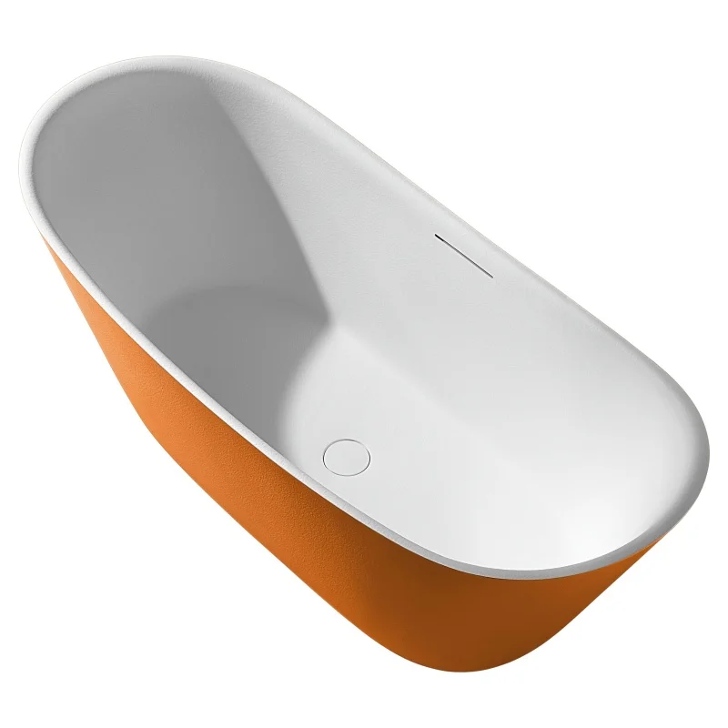 

Modern Design Bathroom SPA Bath Tub Oval Artificial Stone Indoor Soaking Bathtub Free Standing For Adults Bathtub Manufacturer