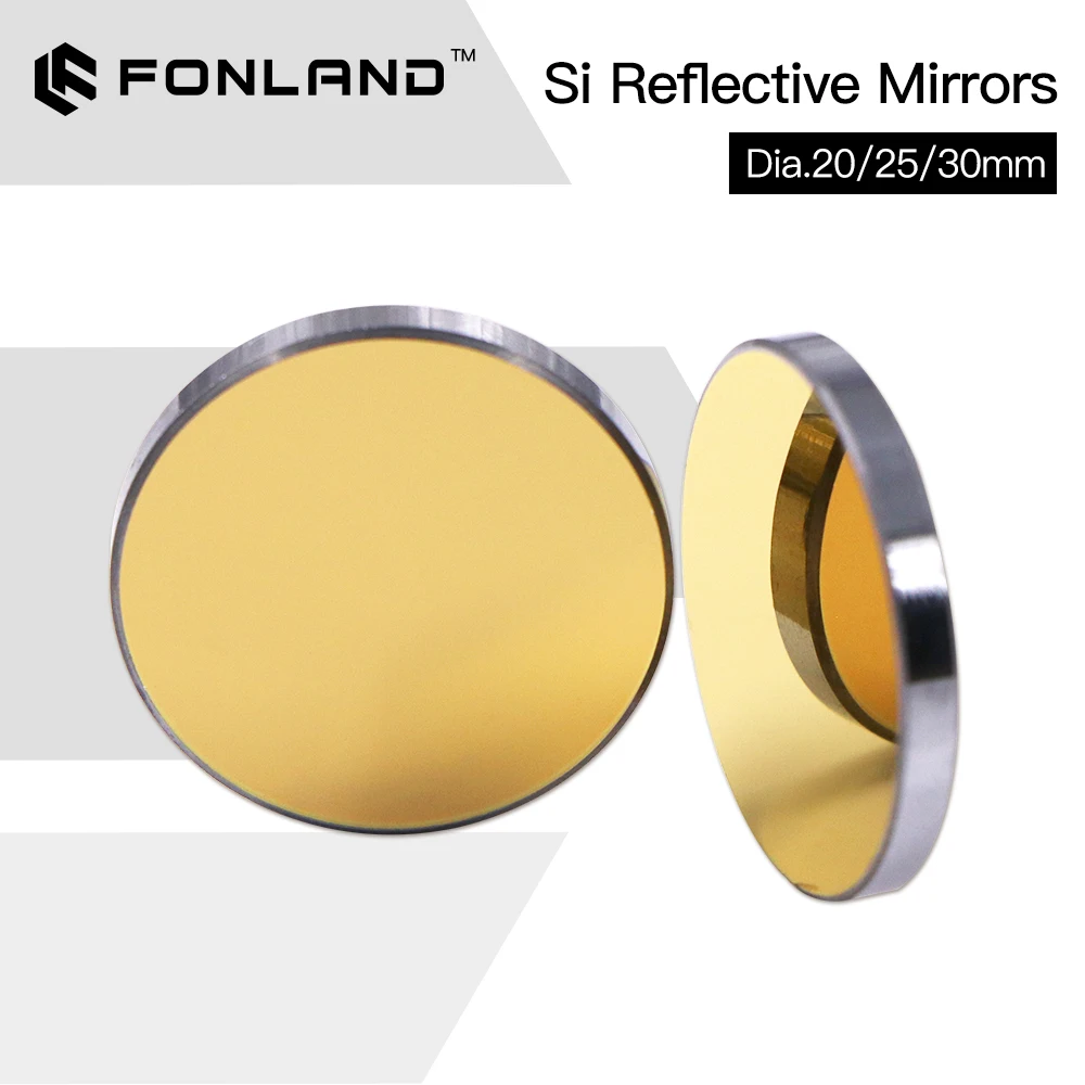 Fonland Co2 Laser Si Mo Reflective Mirrors for Laser Engraver Gold-Plated Silicon Reflector Lenses Dia. 19 20 25 30 38.1 mm