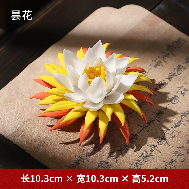 Ceramic hand-pinched porcelain ephemera ornament, new Chinese Zen tea room incense insert decorative handicraft