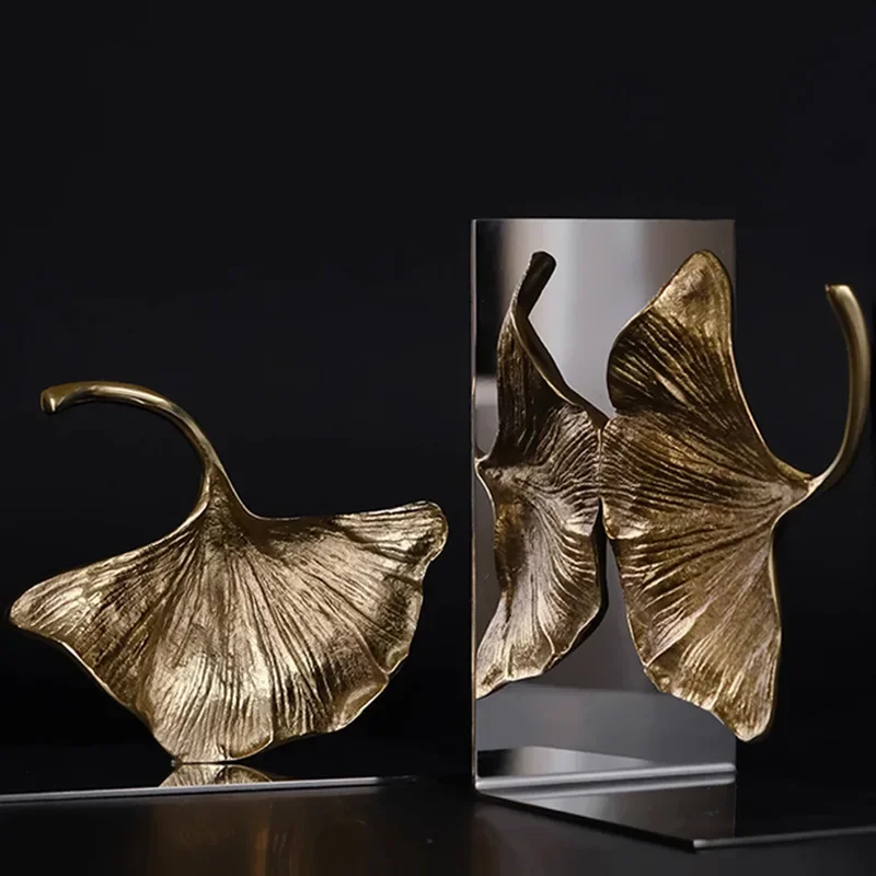 Adorno de árbol de ginkgo de Metal, estante de almacenamiento para habitación modelo de estudio, decoración suave para oficina de ventas