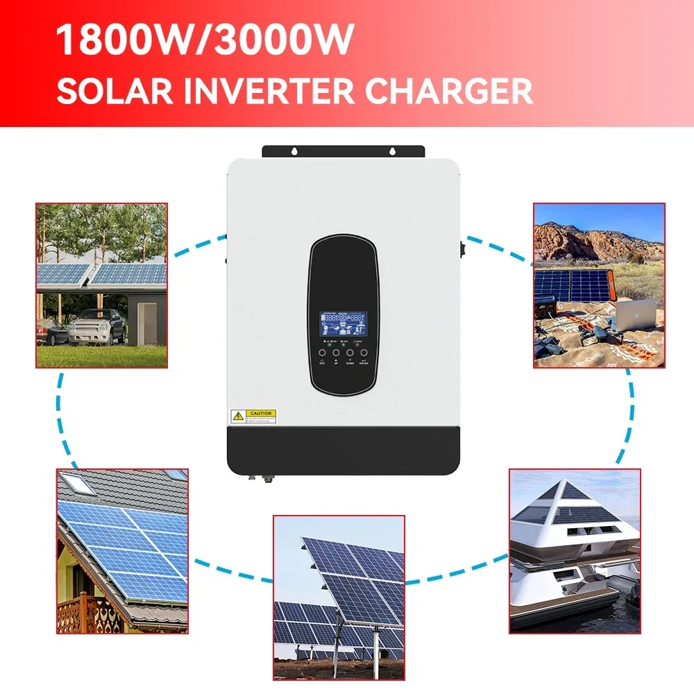 ECGSOLAX 3KW 24V Hybrid Solar Inverter 230Vac MPPT 80A Charge Controller Off-Grid Solar Charging System Inverter