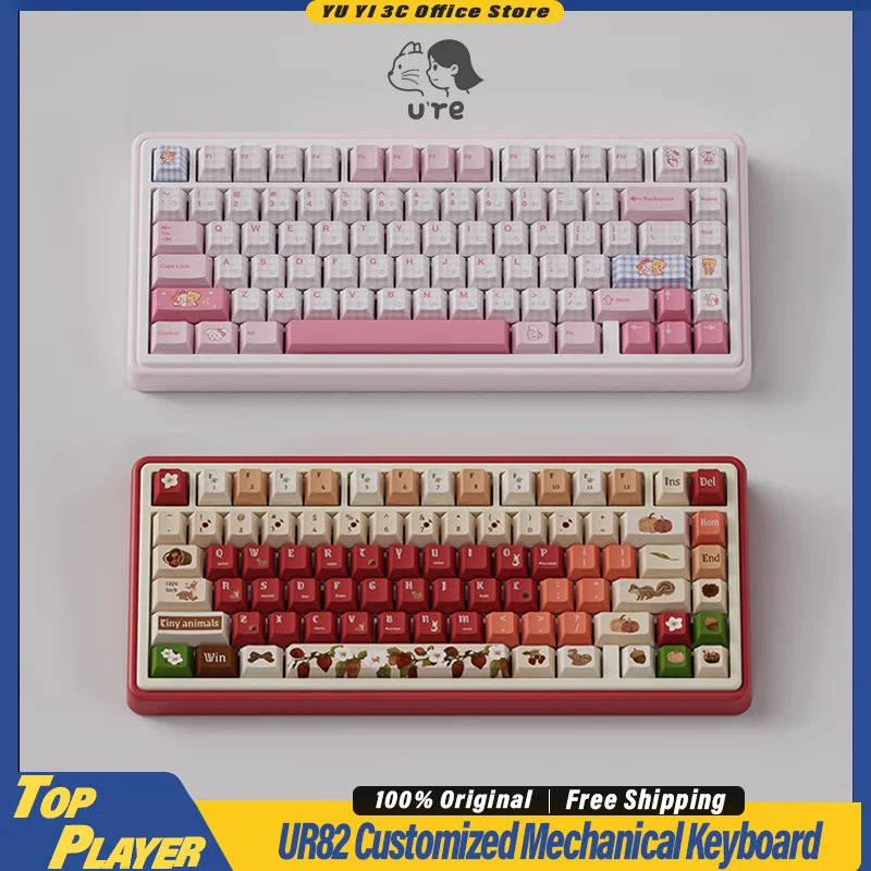 

UR82 Mechanical Keyboard Customized Hot Swappable Barebone Kit Support BT 2.4G Wireless QMK/VIA Driver Dynamic RGB 82 Layout