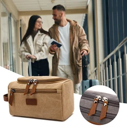 Men Travel Toiletries Bag Functional Canvas Cosmetic Bag Portable Makeup Organiser Zipper Handbag Storage bag for Women Handbag