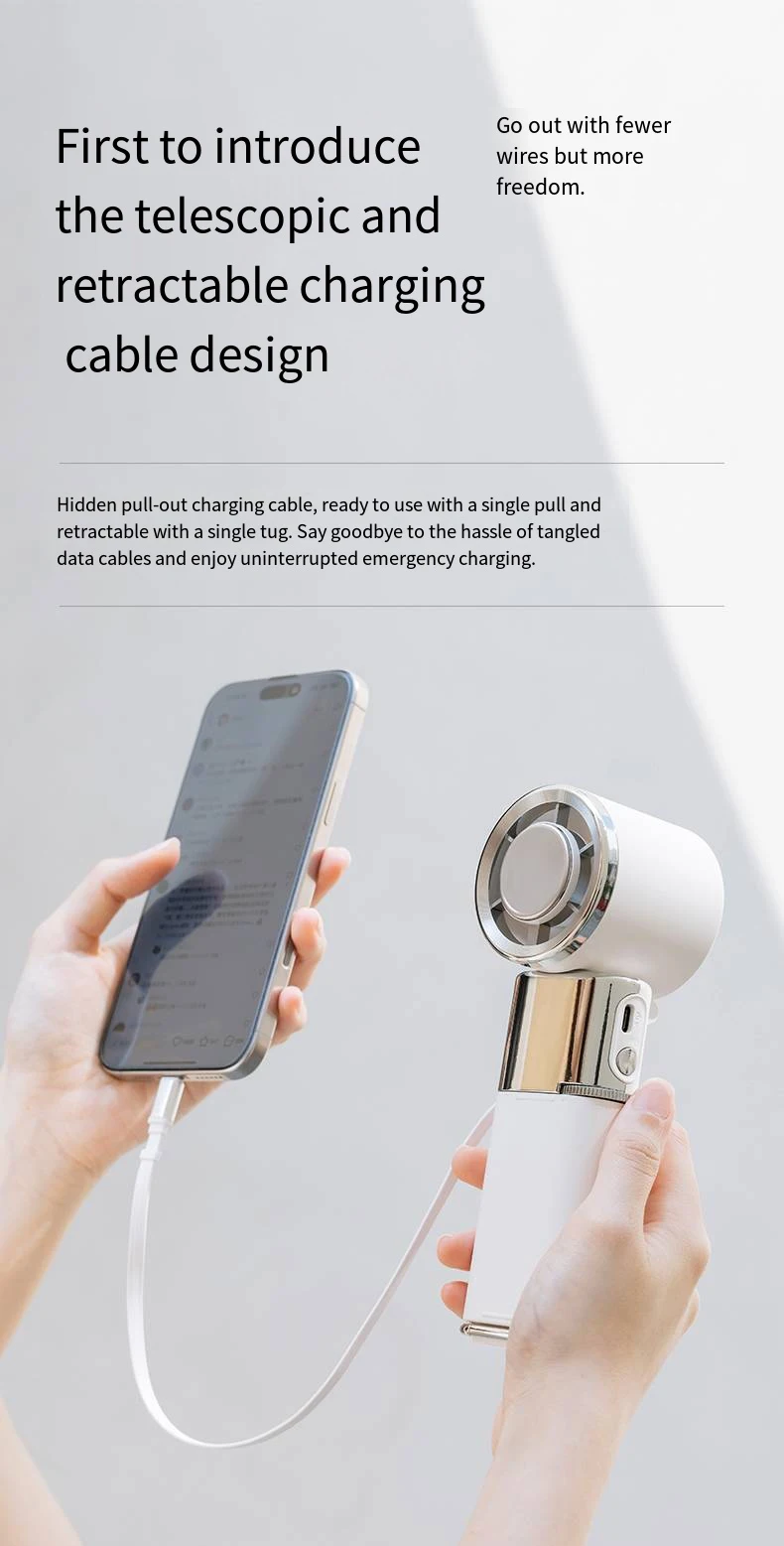 HOMEFISH Whirlwind Leafless Mini Fan Portable USB Charging Silent Design for Home Outdoor Travel Use image 6