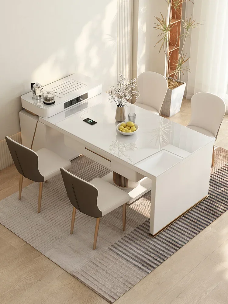 

Обеденный стол Premium Island, стол для маджонга, многофункциональный, двойного назначения, современный, минималистичный, раскладной, с каменной столешницей, для семейного ресторана.