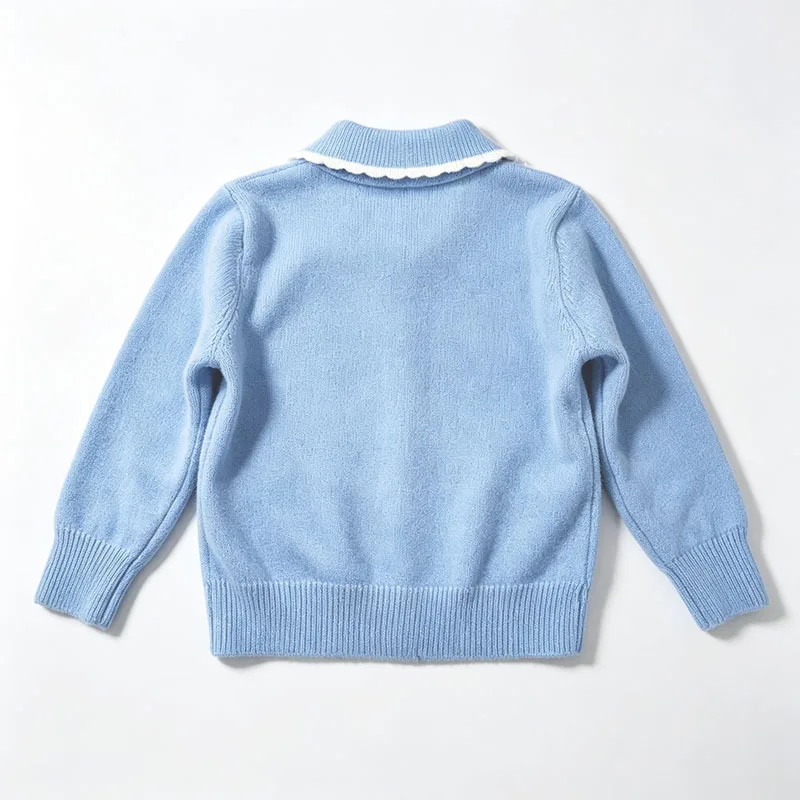 Neuer Herbstpullover mit Kragen für Säuglinge und Kleinkinder, hautfreundliches Oberteil für Babymädchen. – Detail 5