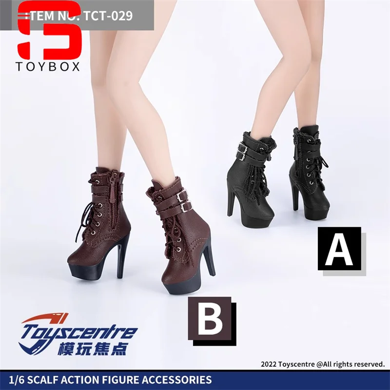 Toyscentre TCT-020 TCT-029 1/6 femme talons hauts bottes courtes TCT-050 chaussures creuses modèle adapté au corps de figurine de soldat de 12 pouces