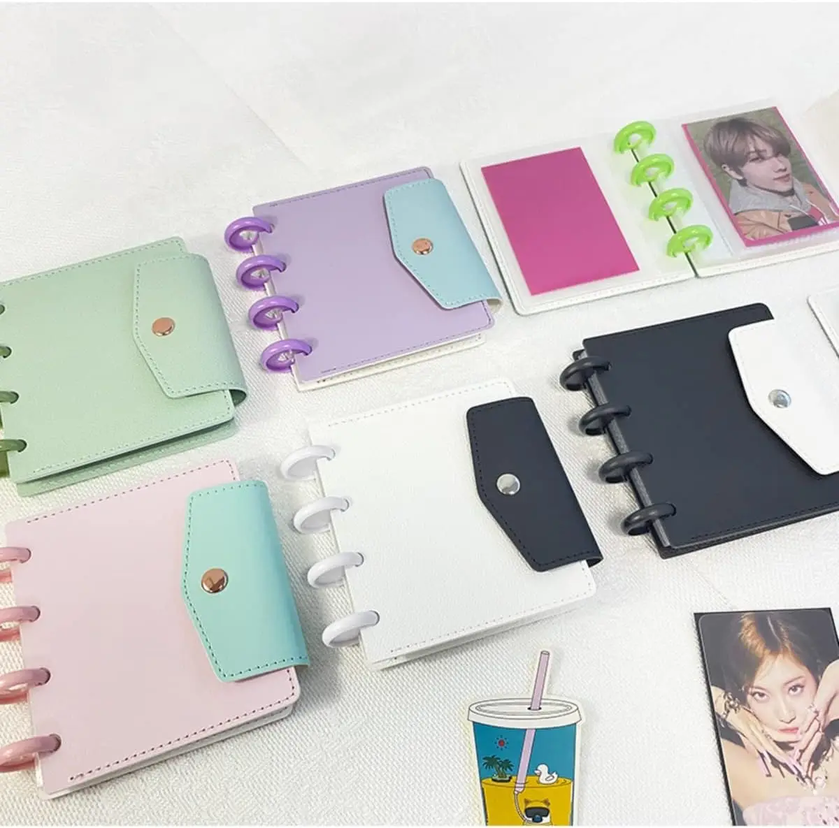 3 Inch Mini Kpop Album Cute Album Sleeve Flipchart Binder with Removable 20 Pockets Decorative Album Small Card Booklet