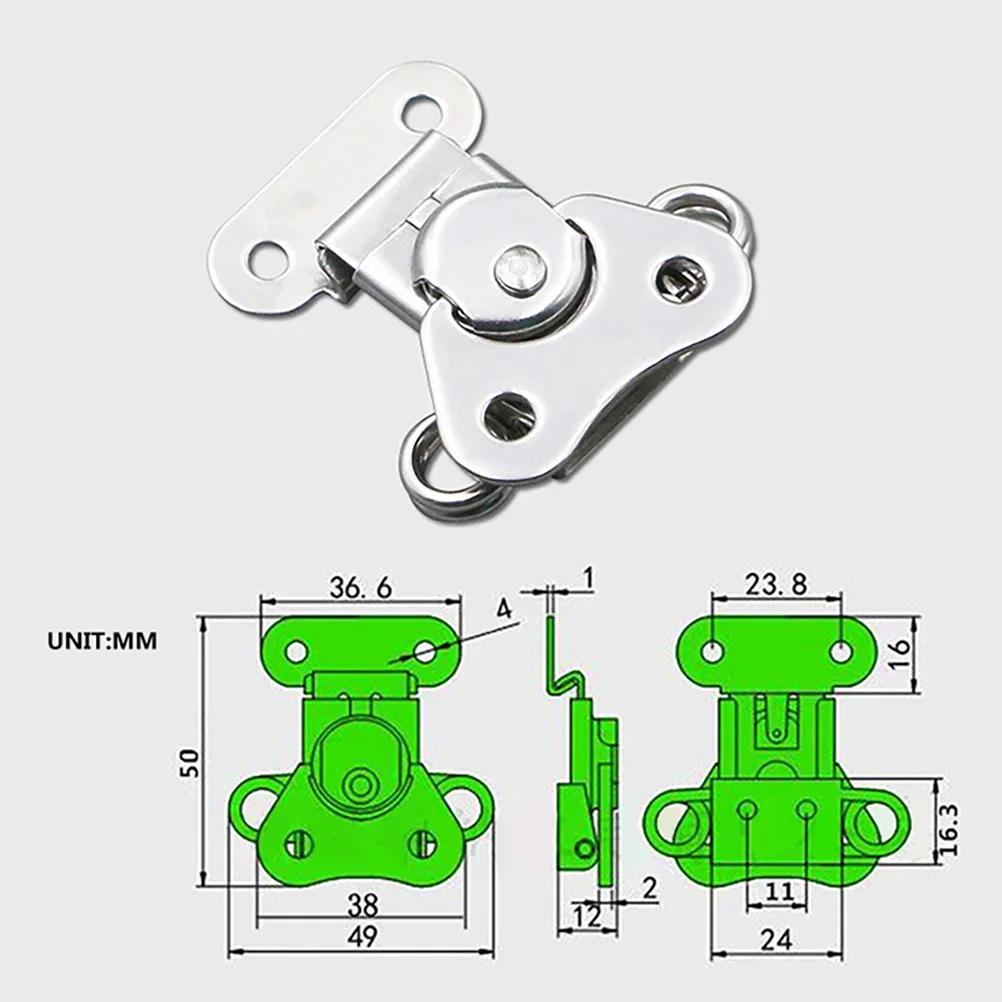 

4Pcs Stainless Steel Butterfly Lock Buckle Latches Mini Padlock Toggle Clamp Wooden Box Accessories Keeper for Home Security
