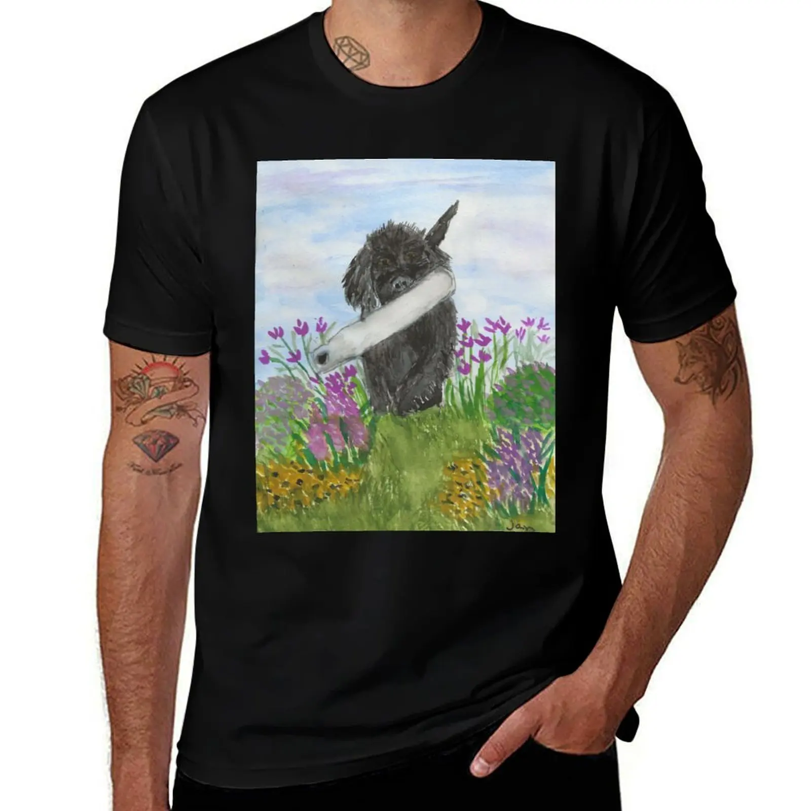 Flat Coated Retriever Puppy T-Shirt t shirt man designer T-Shirt