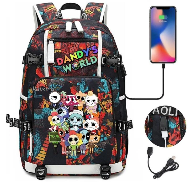 Nuevas mochilas escolares del mundo de Dandy, Mochila para ordenador portátil con carga USB para adolescentes, Mochila para libros para estudiantes, Mochila, bolsa de viaje, el mejor regalo
