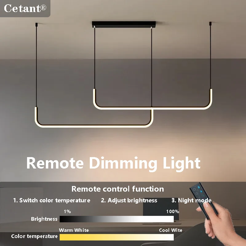 

Modern Strip Chandelier Light Dining Table Kitchen Decor Ceiling LED Hanging Pendants Living Room Lighting Indoor Lamp Lustre