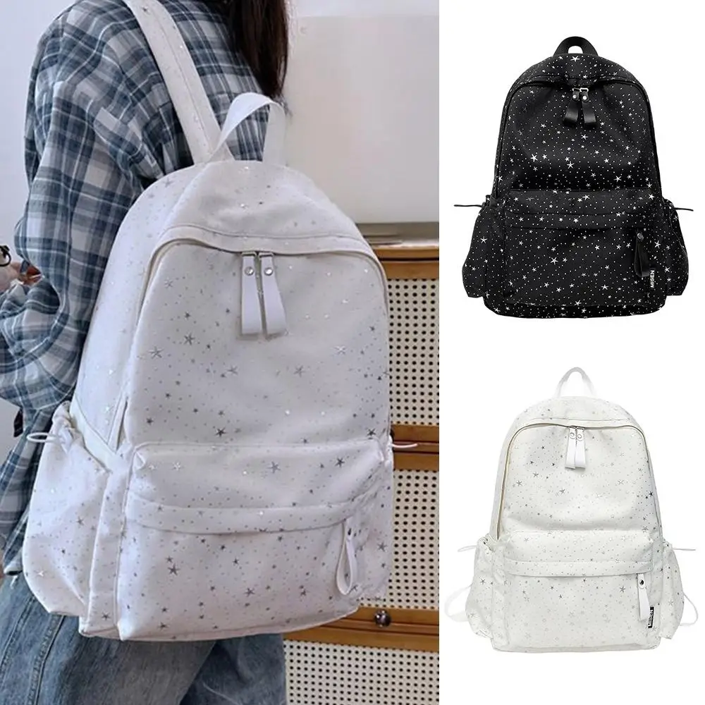 Japanese Oxford Cloth Backpack Multi-pockets Large Capacity School Bag Star Patterns Travel Rucksack Gift