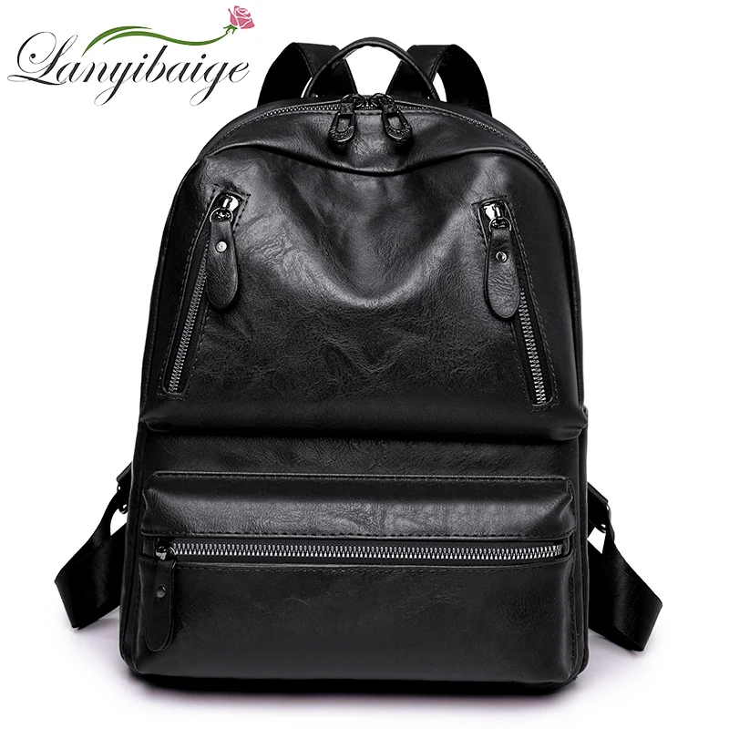 Women Large Capacity Backpack Purses High Quality Leather Female Vintage Bag School Bags Travel Bagpack Ladies Bookbag Rucksack