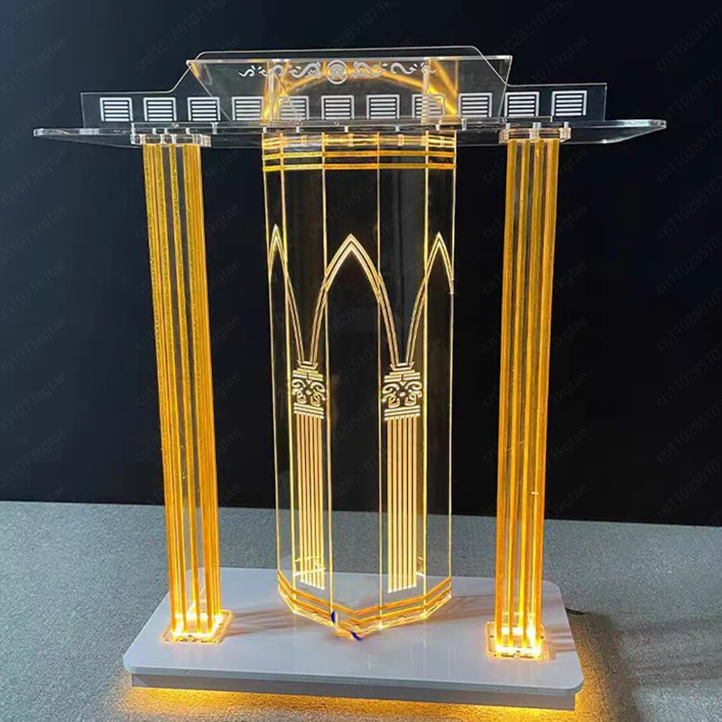 

Modern Transparent Acrylic Podium, Suitable for Churches, Schools, Hotels, and Home Bars