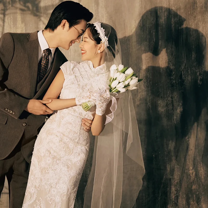 

2026 New Vintage Sle White Wedding Engagement Ceremony Dr Women's Reformed Chinese Sle Light Wedding Dr