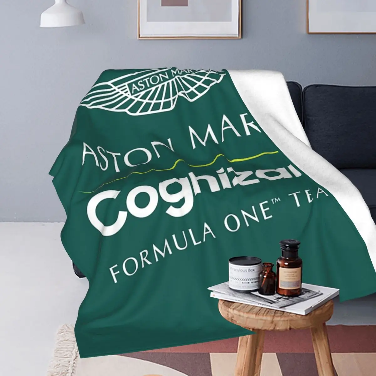 أستون مارتن Cognizant F1 فريق بطانية لينة الدافئة الفانيلا رمي غطاء بطانية للسرير غرفة المعيشة نزهة السفر أريكة المنزل #2