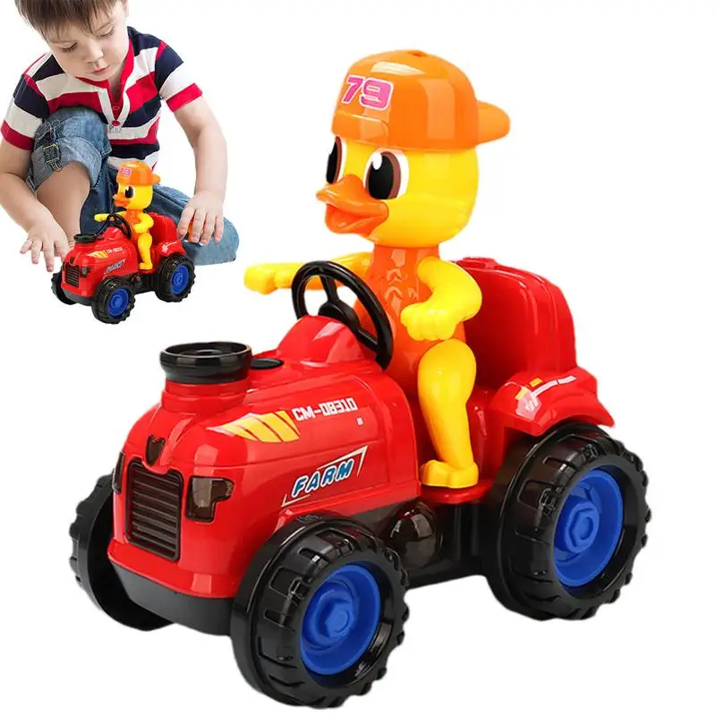 

Trucks For Toddler 2-4 Years Light Up Car Cute Duck Car Toys Rotating Light Music Stunt Car Toy Trucks Toddler Boy Toys For Earl