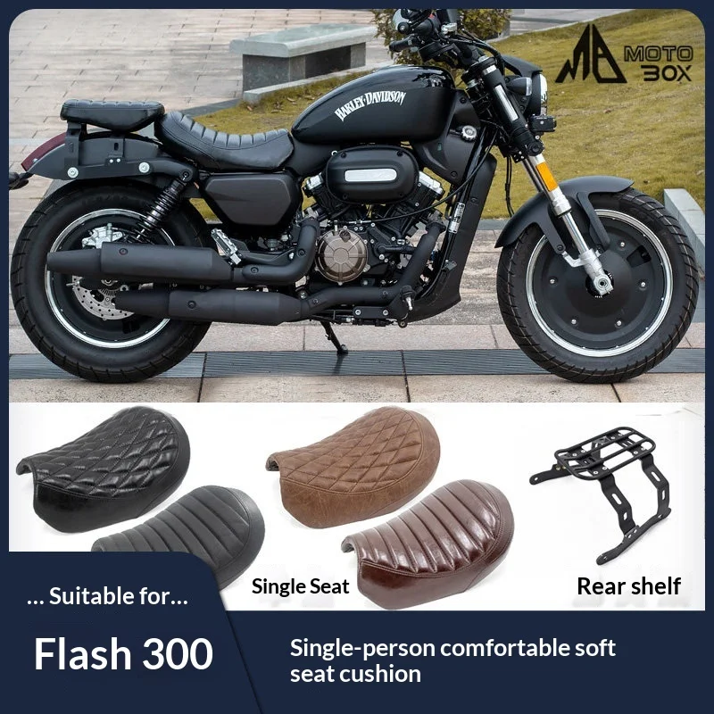 【Premium】For QJMOTOR Flash 300s Caterpillar Single Seat Cushion Modification Dedicated Rear Rack Comfortable and Soft Thickened