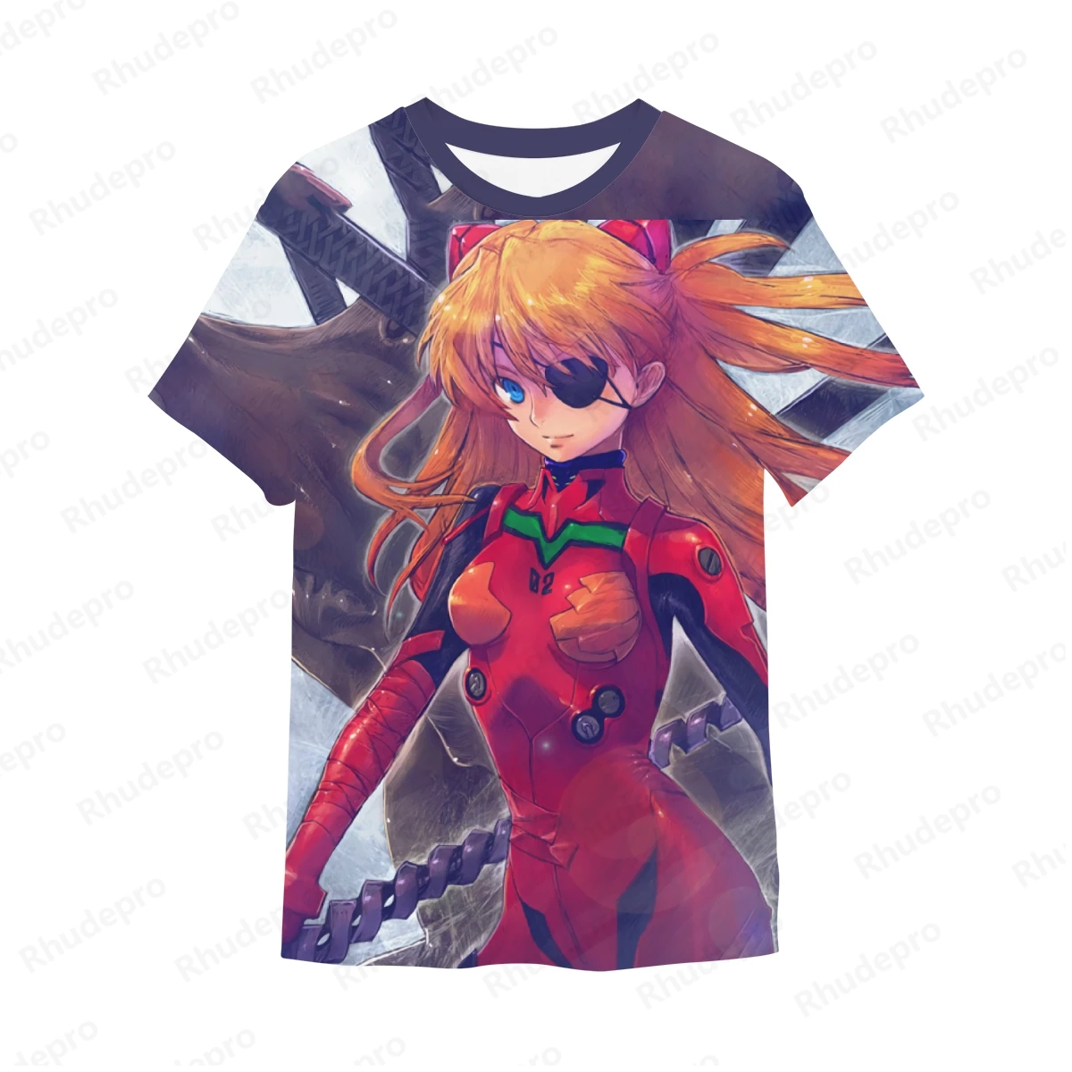 Camiseta masculina Neon Genesis Evangelion, roupa de manga curta, streetwear extragrande, Tops da moda Y2K, Y2K, 100 a 5XL, Novo, 2024