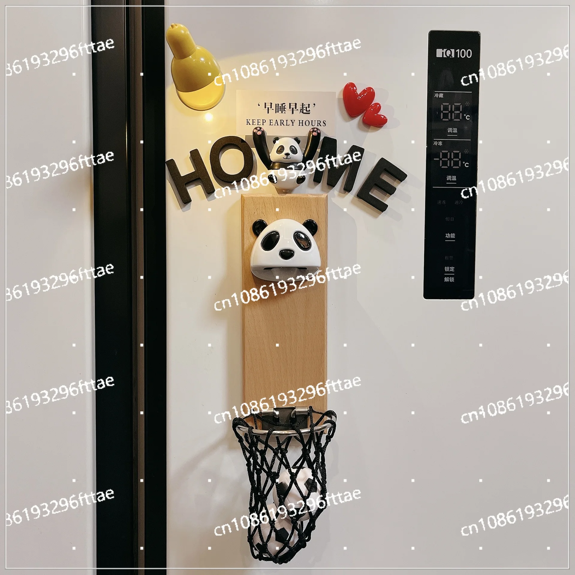 Beer Bottle Opener Refrigerator Sticker Cute Panda Three-dimensional Internet Celebrity Tile Creative Basket Wall-mounted