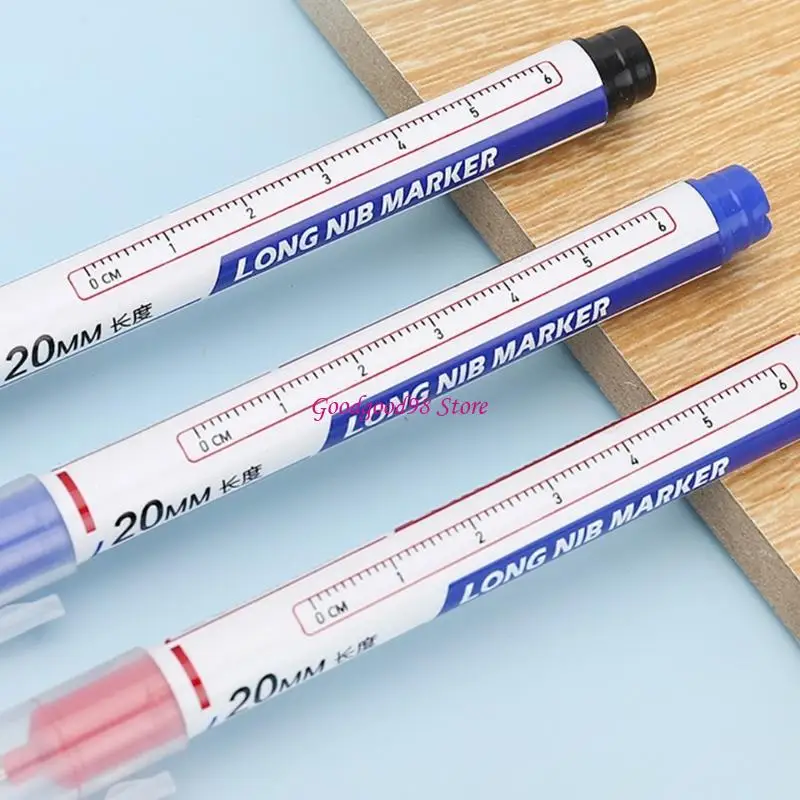 

10 Pcs 20mm Deep Reach Marker Waterproof Deep Hole Marker Pen for Carpente