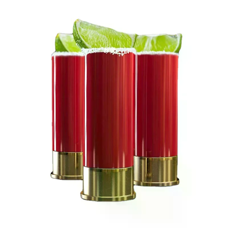 4PCS/set Shot Glass Creative High Quality Plastic Shotgun Bullet Shape Shot Glasses Water Wine Glass Party Drinkware Friend Gift
